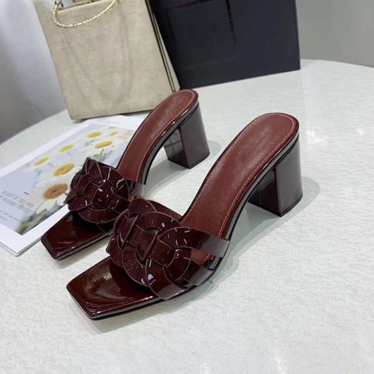 Sandalias y Pantuflas de Tacón Alto en Cuero para Mujer - Image 23