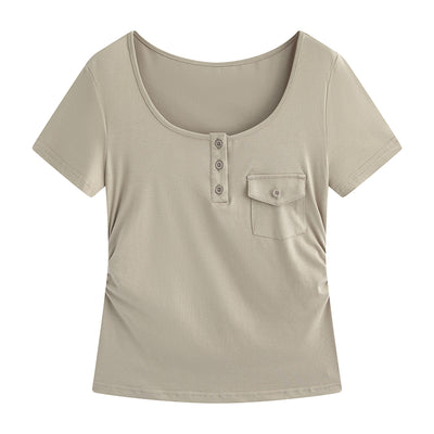 Blusa Corta Ajustada y Cómoda de Manga Corta - Image 4
