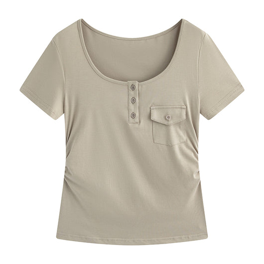 Blusa Corta Ajustada y Cómoda de Manga Corta - Image 4