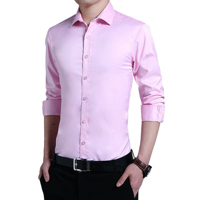 Camisa Blanca de Manga Larga Estilo Coreano para Hombre - Image 5