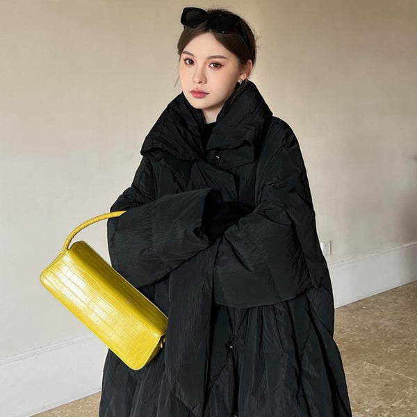 Abrigo Largo Invierno Talla Grande Estilo Coreano para Mujer