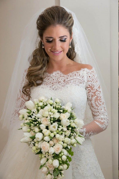 Vestido de Novia Asimétrico con Cola Elegante - Image 2
