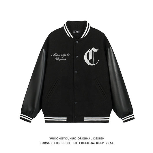 Chaqueta de Béisbol de Lana con Bordados Artesanales para Hombre - Image 6
