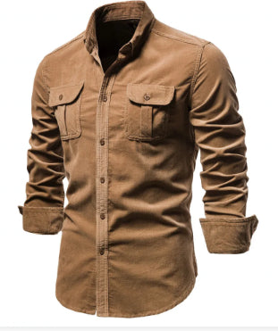Camisa Azul de Manga Larga para Hombre - Estilo Universitario - Image 11