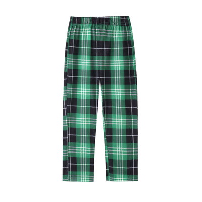 Christmas "ELF Squad" pajama set with white and black raglan long-sleeve top and green plaid pants. - Image 5