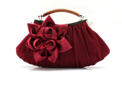 Bolso de Noche Satinado con Flor - Clutch Elegante para Mujer - Image 16