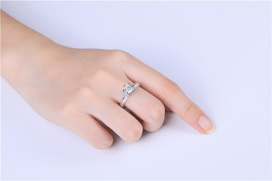 Anillo de Plata 925 para Mujer con Diamante de Seis Puntas - Image 9