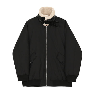 Chaqueta Acolchada de Lana de Cordero Gruesa para Hombre - Cuello Alto Cálido - Image 5