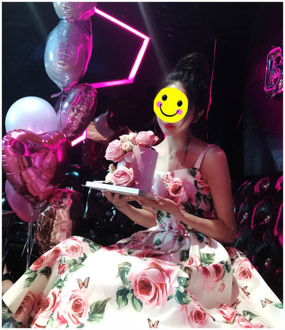 Vestido Voluminoso con Estampado de Rosas - Image 10