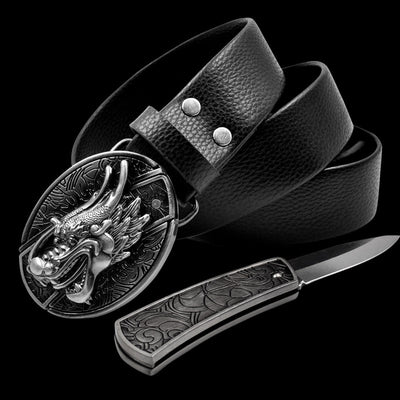 Cinturón de Cuero con Cuchillo Integrado y Hebilla de Seguridad - Image 10