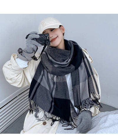Chal Pashmina Escocés con Borlas para Mujer - Tejido Grueso y Cálido - Image 38