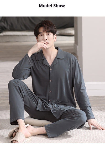 Pijama Cardigan Modal para Hombre - Conjunto Casual de Descanso - Image 16