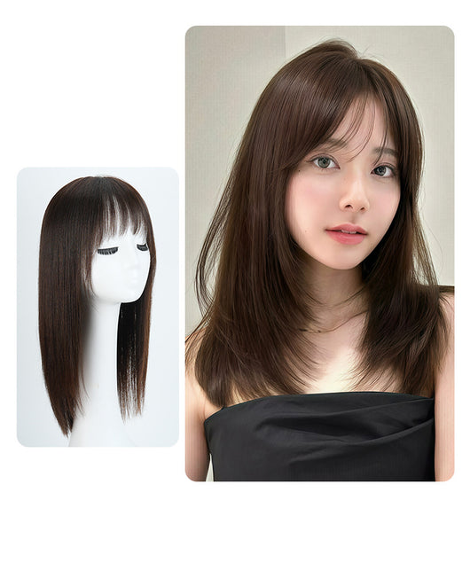 Peluca de Cabello Humano Real con Funda de Seda Tejida a Mano - Image 6