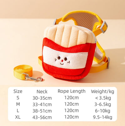 Arnés Ajustable con Correa para Pasear Perros y Gatos - Diseño Hamburguesa a Prueba de Escapes - Image 4