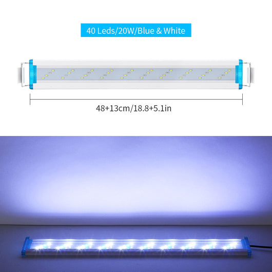 Lámpara LED Ultra Delgada para Acuario - Luz Blanca y Azul - Image 2