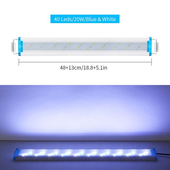 Lámpara LED Ultra Delgada para Acuario - Luz Blanca y Azul