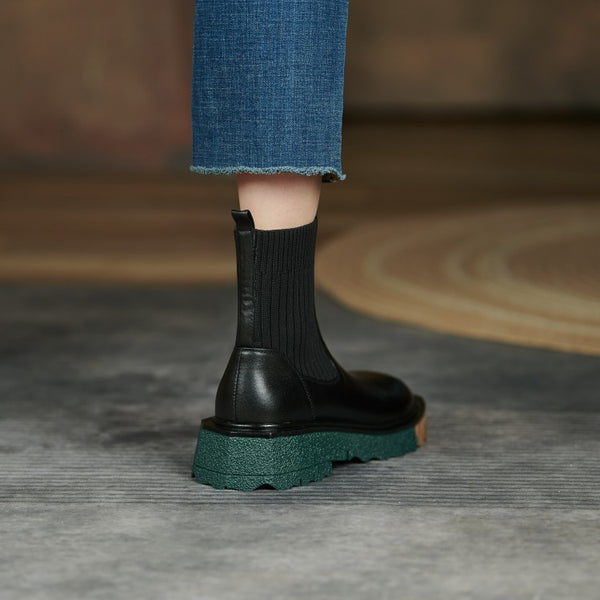Botas Mujer con Caña Alta y Suela Gruesa Reforzada