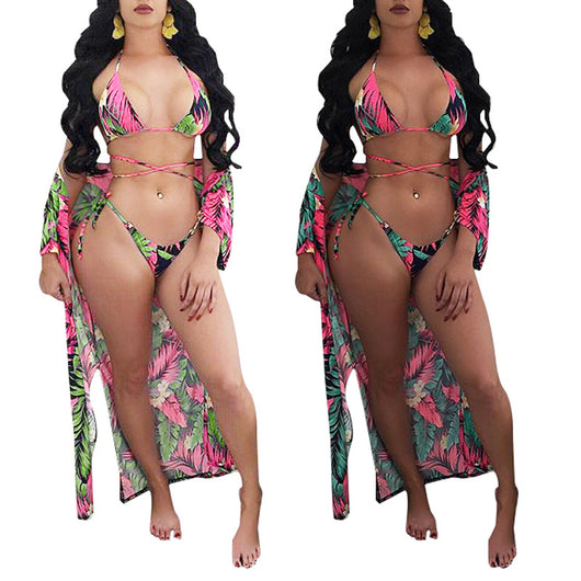 Bikini de Tres Piezas Estampado con Capa - Image 13