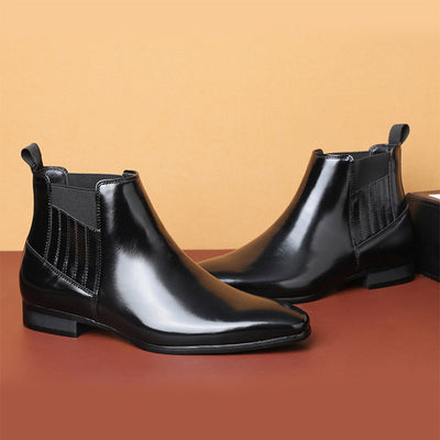 Botas Chelsea Puntiagudas Estilo Británico para Hombre - Zapatos Formales de Cuero - Image 13
