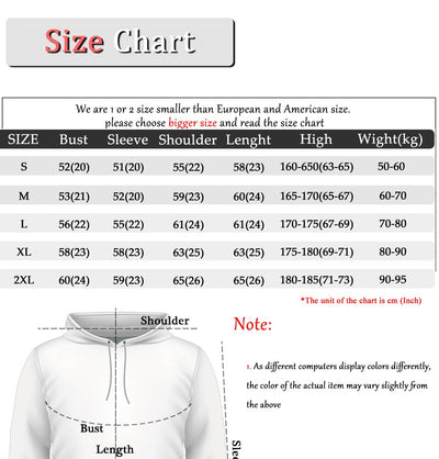Sudadera Hoodie Estampada de Forro Polar para Hombre - Talla Grande - Image 12