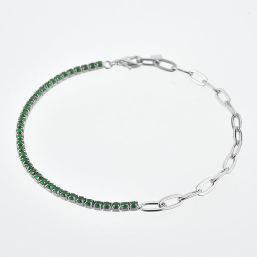 Pulsera de Plata Esterlina S925 con Piedra Verde y Detalles de Diamantes - Image 15