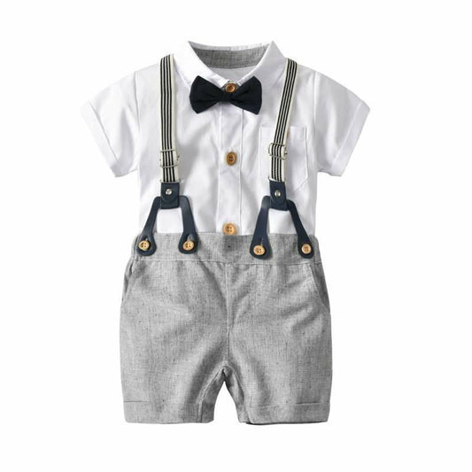 Traje Caballero Infantil con Tirantes - Pantalón Corto Algodón Premium