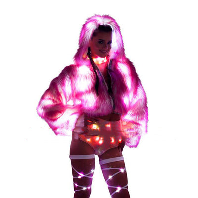 Chaqueta LED de Piel de Zorro Multicolor para Presentaciones - Image 6
