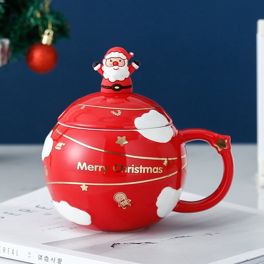Taza Cerámica Creativa con Cuchara y Tapa Integrada - Image 28