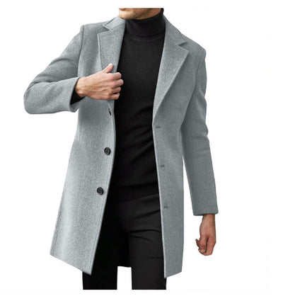 Abrigo de Lana para Hombre Manga Larga Otoño Invierno - Image 8