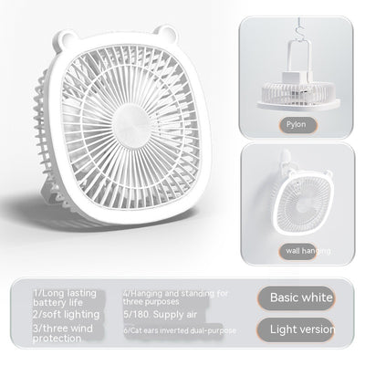 Ventilador Portátil Recargable con Luz Nocturna - Diseño Infantil para Escritorio y Cabecera - Image 17