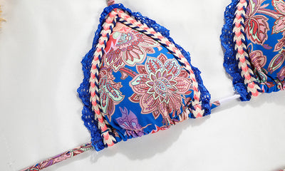 Bikini Dividido para Mujer con Encaje y Costuras de Cinta - Image 15