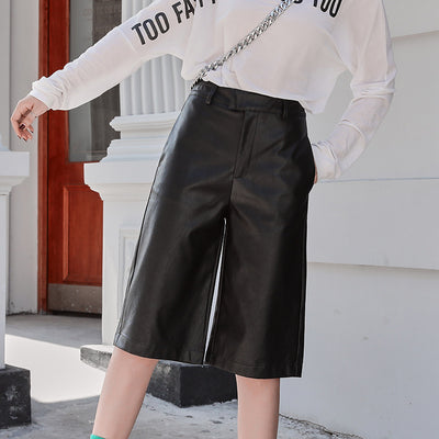 Pantalones de Cuero Cinco Bolsillos Mujer Estilo Coreano - Image 3