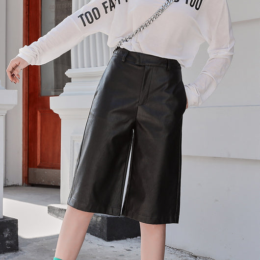 Pantalones de Cuero Cinco Bolsillos Mujer Estilo Coreano - Image 3