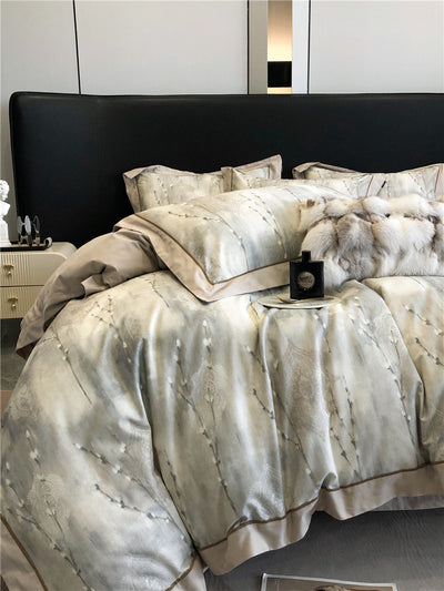 Juego de Cama de Algodón Pima de 4 Piezas Estampado - Image 3