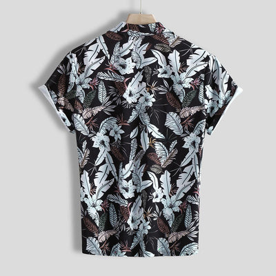 Camisa Manga Corta con Estampado de Hojas Pequeñas - Image 12