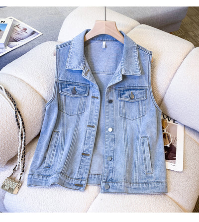 Chaleco Denim Suelto sin Mangas para Mujer - Prenda Versátil - Image 11