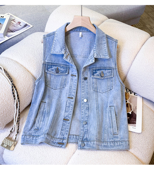 Chaleco Denim Suelto sin Mangas para Mujer - Prenda Versátil - Image 11