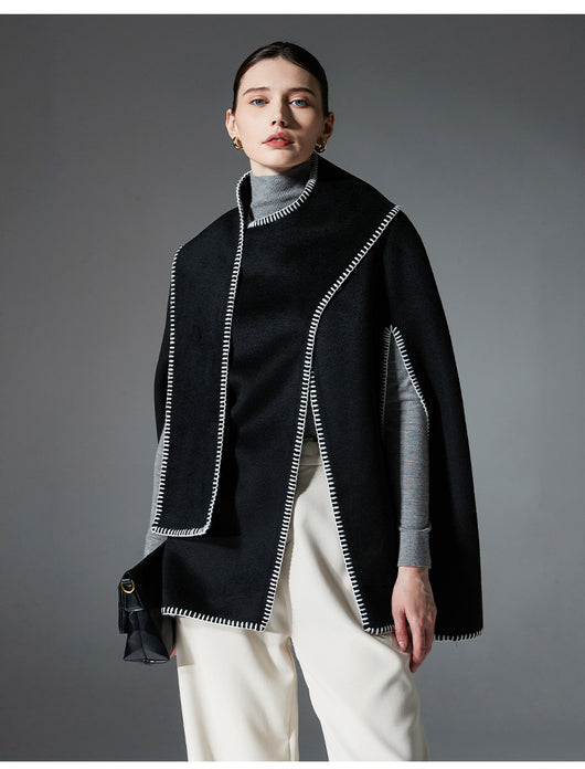Capa Reversible de Lana Doble Faz con Bufanda Integrada - Image 10