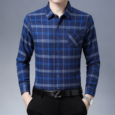 Camisa de Cuadros Manga Larga para Hombre Maduro - Image 3
