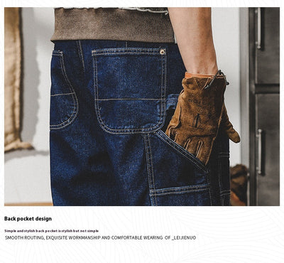 Pantalones Vaqueros Retro Holgados para Hombre con Costuras Brillantes - Image 15