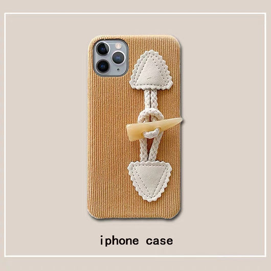 Funda de Cuero Suave para Celular - Botón Cuerno Otoño Invierno - Image 12