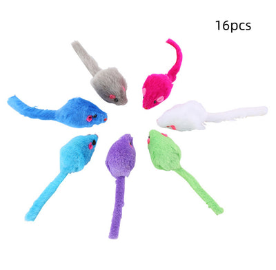 Juguete para gato ratón de peluche multicolor - Image 6