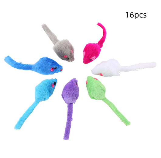 Juguete para gato ratón de peluche multicolor - Image 6