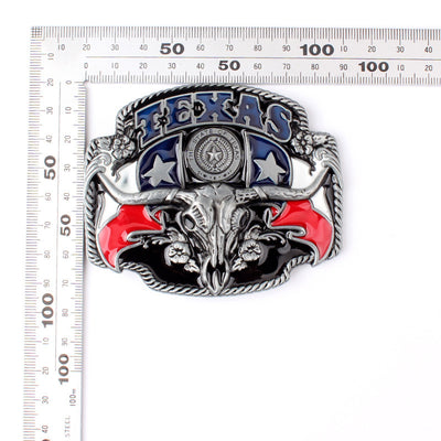 Cinturón de Cuero Estilo Vaquero con Hebilla Longhorn Texas 3.8cm - Image 9