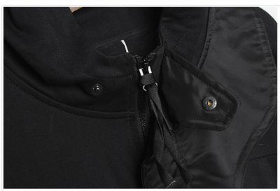 Abrigo Trench Patchwork Retro Dark con Capucha Original - Image 8
