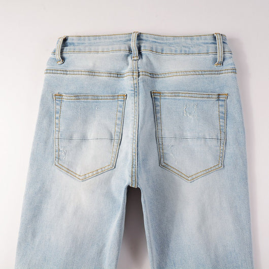 Pantalones Vaqueros Rotos Casual con Elasticidad para Hombre - Image 18