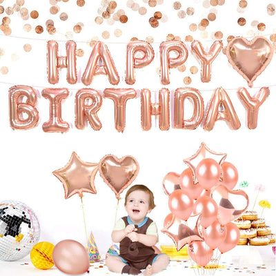 Juego de Globos Dorados para Cumpleaños con Letras Feliz Cumpleaños 16 Pulgadas - Image 4