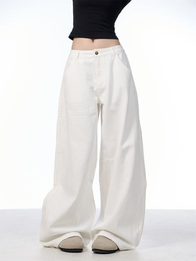 Pantalón Blanco Ancho de Pierna Recta Casual y Suelto - Image 27