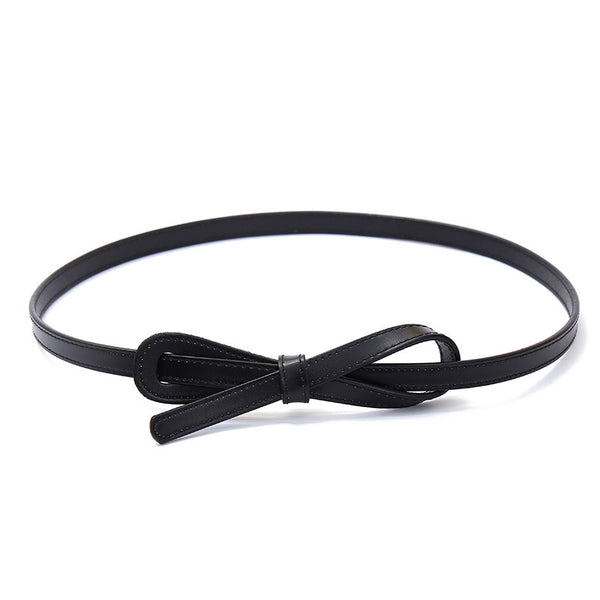 Cinturón Delgado de Cuero Sintético para Mujer con Nudo Decorativo - Image 6
