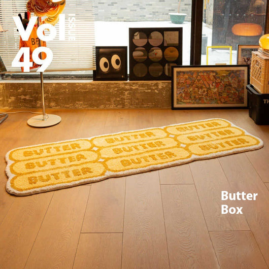 Alfombra Moderna de Felpa para Dormitorio con Letras en Relieve